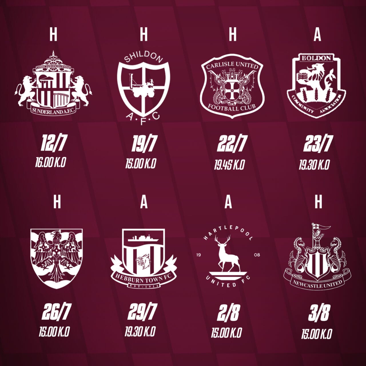Pre-Season Schedule Confirmed